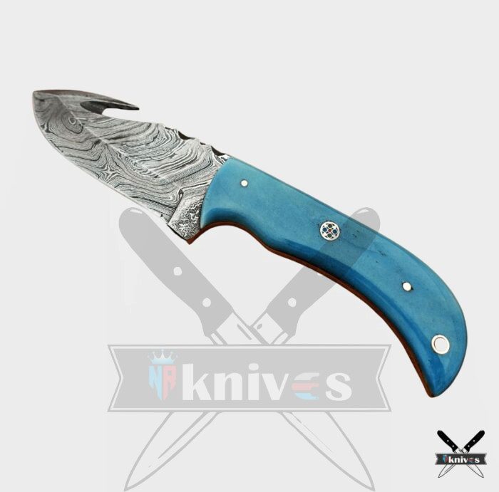 7 - Inch Damascus Steel Gut Hook Knife