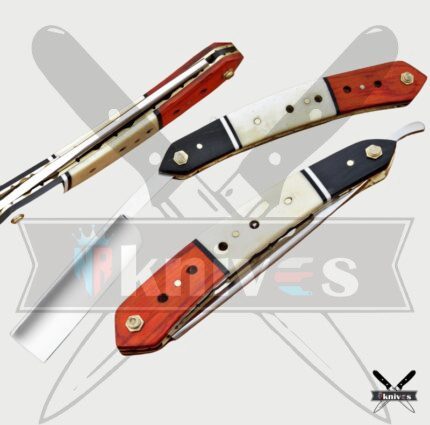 D2 Steel Blade Razor Knife With Camel Bone Handle