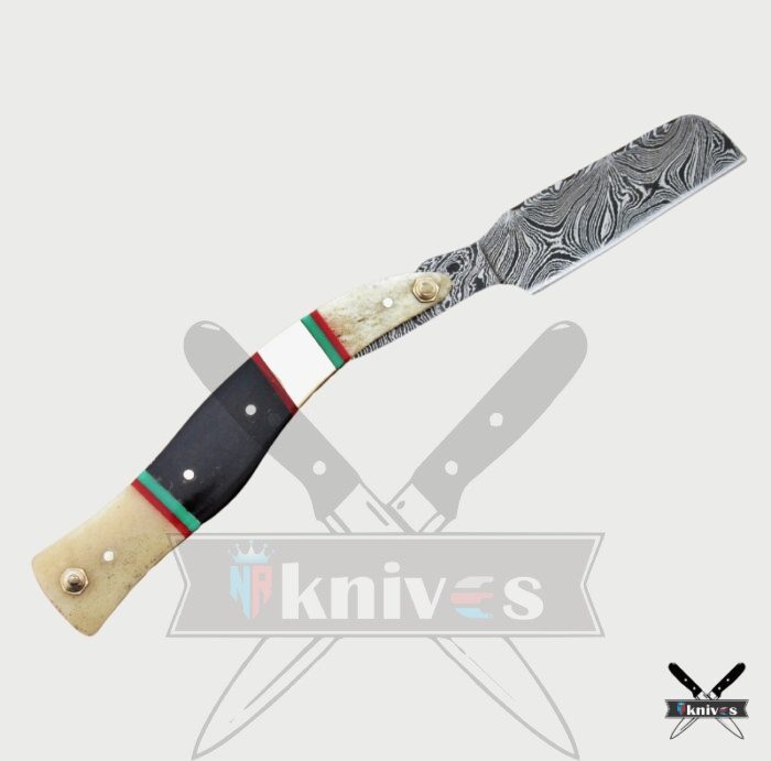 Fixed Blade Razor Knife With Buffalo Horn Handle