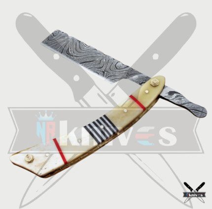 Fixed Blade Razor Knife With Camel Bone Handle