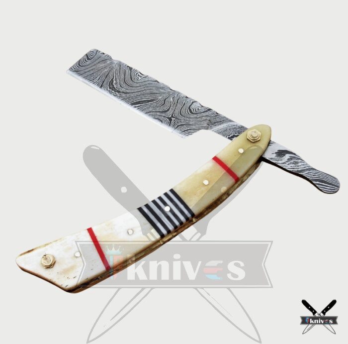 Fixed Blade Razor Knife With Camel Bone Handle