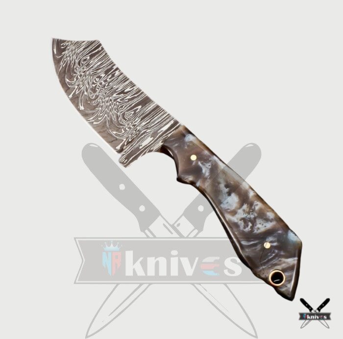 Custom Damascus Blade Cowboy Knives With Resin Handle NR-08