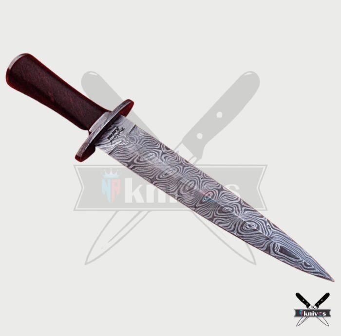 Custom Damascus Blade Dagger Knives With Pure Wood Handle NR-10
