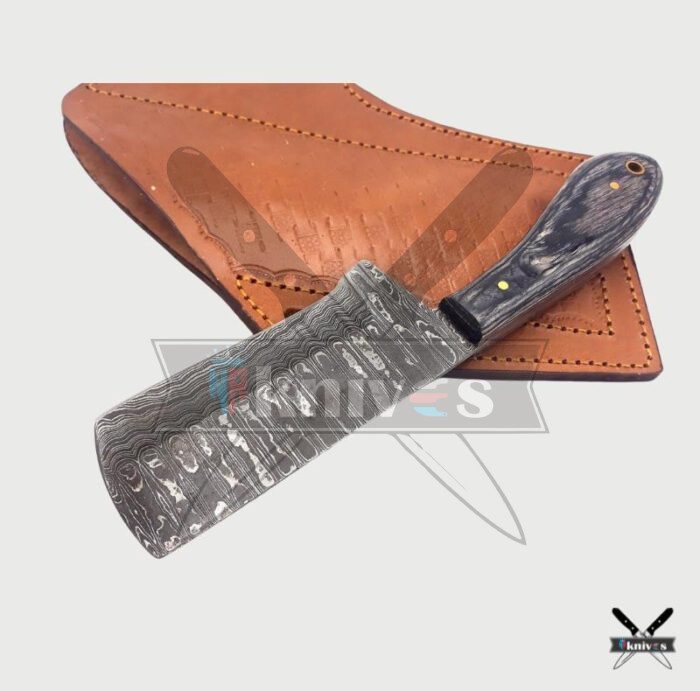 Damascus Blade Cowboy Knife With Rose Wood Handle NR-13