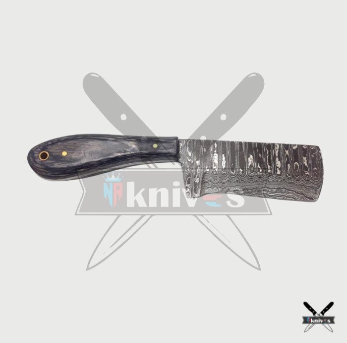 Damascus Blade Cowboy Knives With Rose Wood Handle