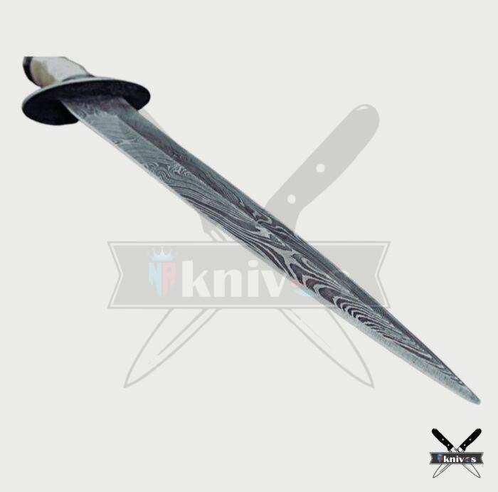 Damascus Blade Dagger Knife With Camel Bone Handle NR-07