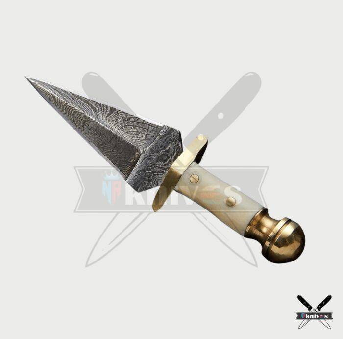Damascus Blade Dagger Knife With Camel Bone Handle NR-16