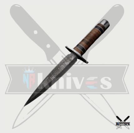 Damascus Blade Dagger Knife With Pure Wood Handle NR-03