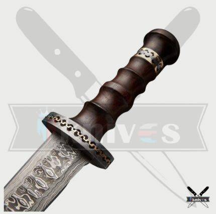Damascus Blade Dagger Knife With Pure Wood Handle NR-19