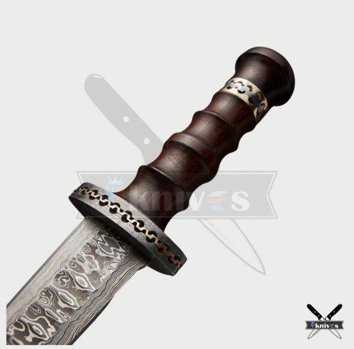 Damascus Blade Dagger Knife With Pure Wood Handle NR-19