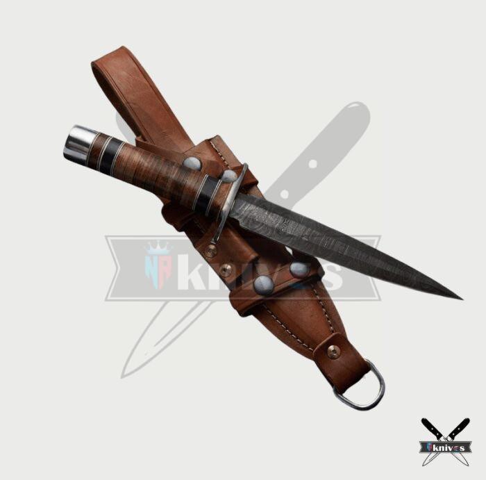 Damascus Blade Dagger Knives With Pure Wood Handle NR-03