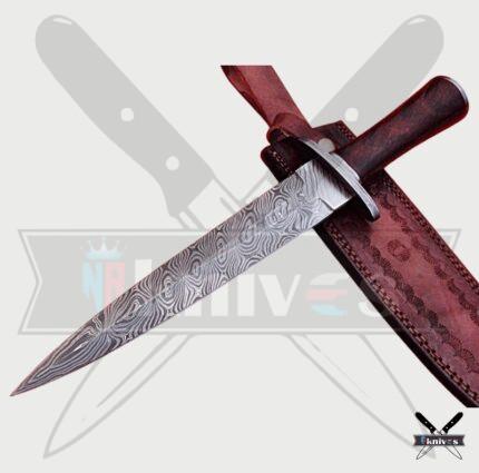 Damascus Blade Dagger Knives With Pure Wood Handle NR-10