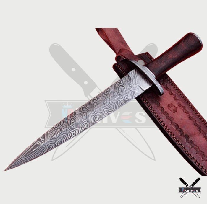 Damascus Blade Dagger Knives With Pure Wood Handle NR-10