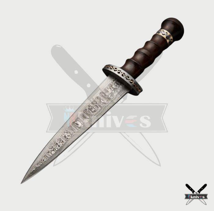 Damascus Blade Dagger Knives With Pure Wood Handle NR-19