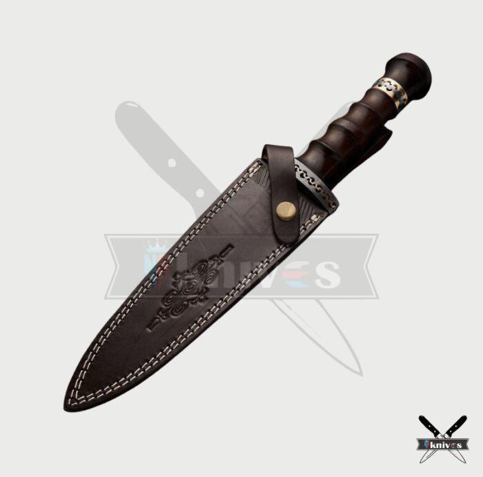 Damascus Blade Daggerr Knife With Pure Wood Handle NR-19