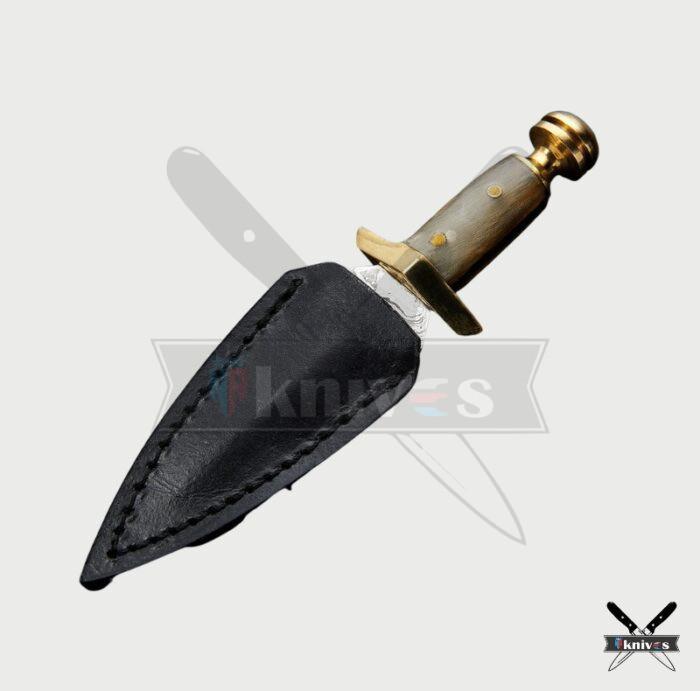 Damascus Blade Daggerr Knives With Camel Bone Handle NR-16