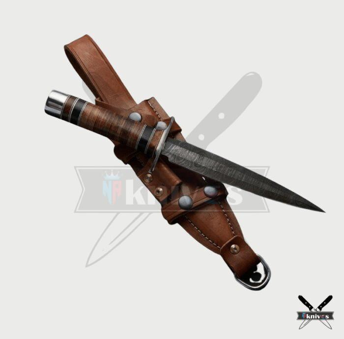 Damascus Blade Daggerr Knives With Pakka Wood Handle NR-13