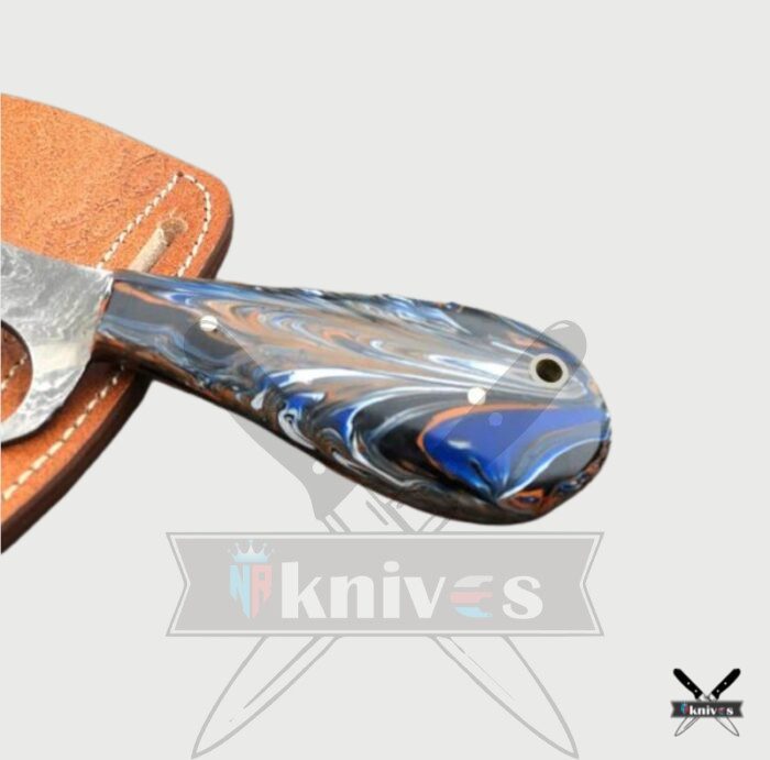 Handmade Damascus Blade Cowboy Knives With Resin Handle NR-03