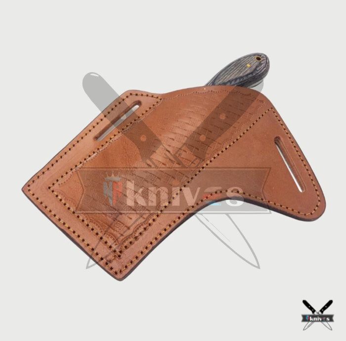 Handmade Damascus Blade Cowboy Knives With Rose Wood Handle NR-13