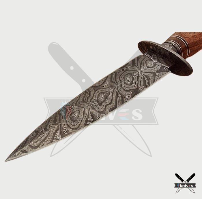 Handmade Damascus Blade Dagger Knives With Pure Wood Handle NR-14