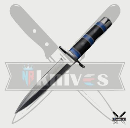 Handmase D2 Steel Blade Dagger Knives With Black & Blue Wood Handle NR-01