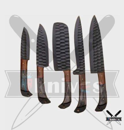 Carbon Steel Chef Knives Set With Pakkawood Handle NR-25