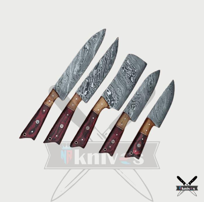 Chef Knives Set With Micarta & Olive Wood Handle NR-11