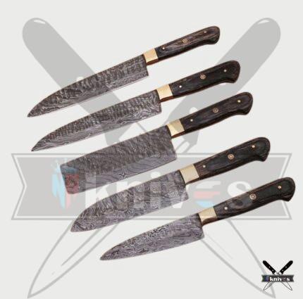 Custom Chef Knife Set With Sycamore Wood Handle NR-23