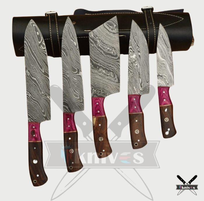 Custom Chef Knife Set With Wood Handle NR-21