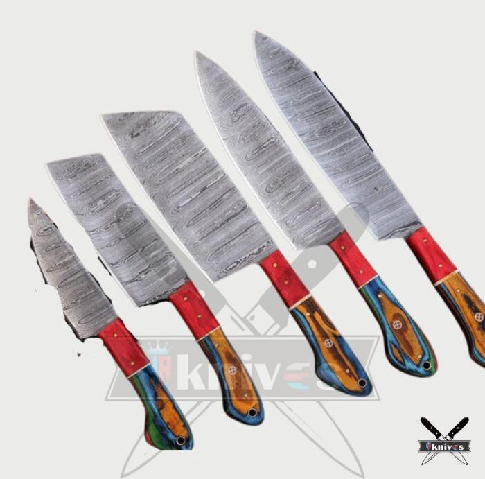 Custom Chef Knives Set With Rainbow Handle NR-14