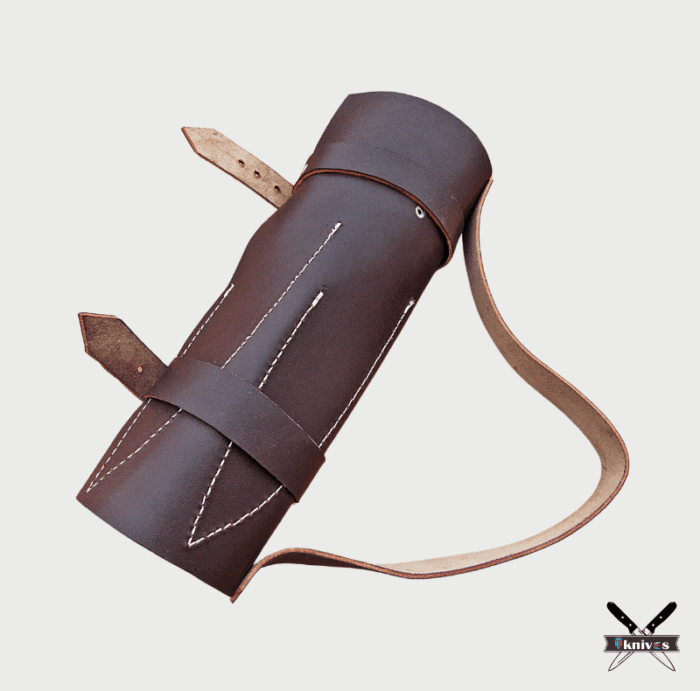 Custom Damascus Blade Chef Knife Set Lather Sheath NR-03