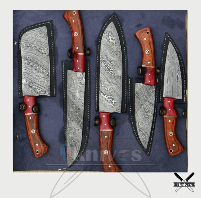 Handmade Chef Knife Set With Micarta Wood Handle NR-22