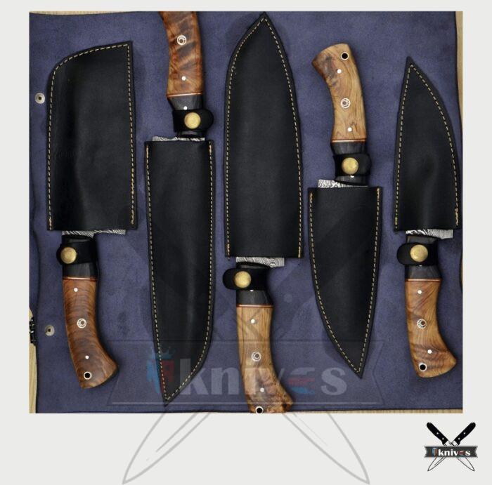 Handmade Chef Knife Set With Olive Wood Handle NR-16