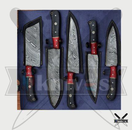 Handmade Chef Knives Set With Micarta Wood Handle NR-06