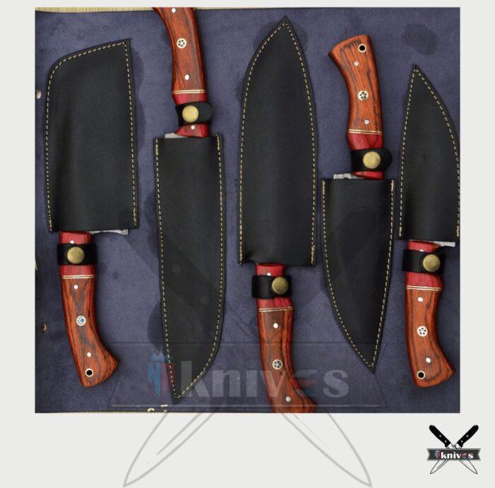 Handmade Chef Knives Set With Micarta Wood Handle NR-22