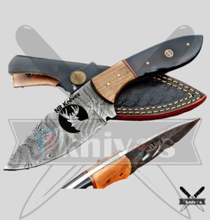 Cowboy Knife With Buffalo Horn and Olive Wood Handle