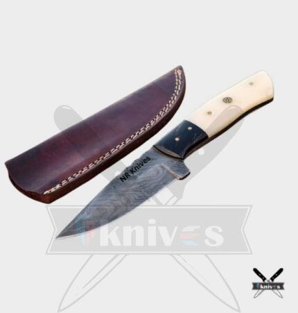 Cowboy Skinner Knife With Camel Bone & Buffalo Horn Handle