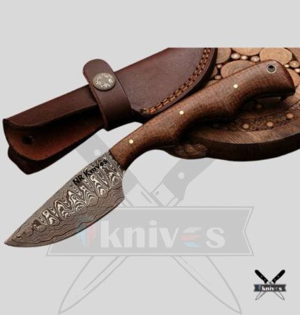 Cowboy Skinner Knife With Coconut Wood Handle