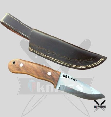 D2 Steel Blade Cowboy Skinner Knife Rosewood Handle