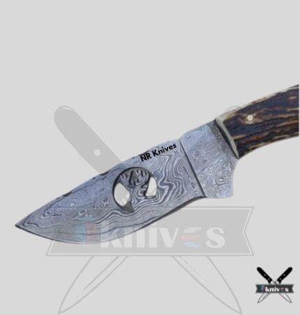 Damascus Custom Handmade Cowboy Knife With Deer Antler Handle