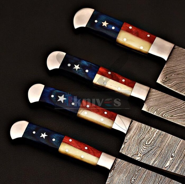 Handmade Damascus 4 Pieces Chef Set Texas
