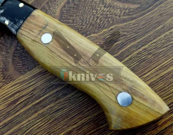 Chef Kitchen Knife With Olive Wood and Buffalo Horn Handle