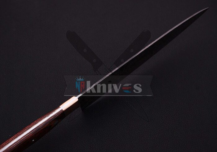 Chef Kitchen Knife With Red Wood Handle