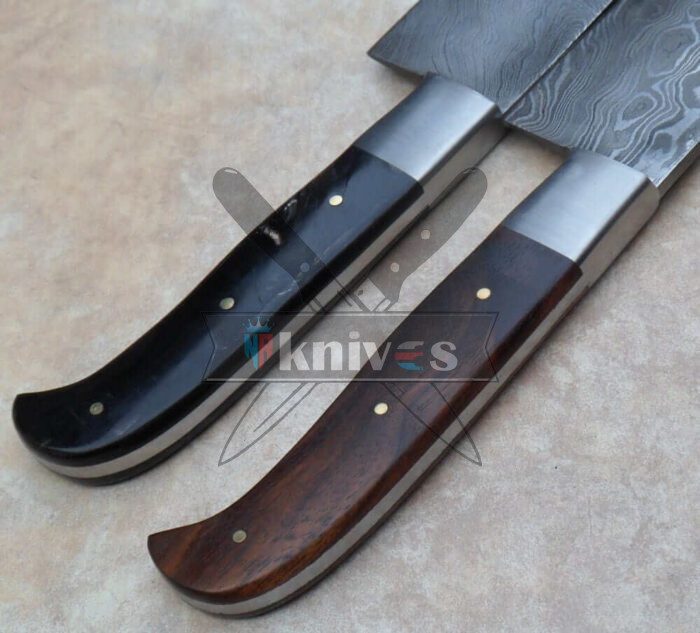 Chef Kitchen Knives Buffalo Horn and Rose Wood Handle