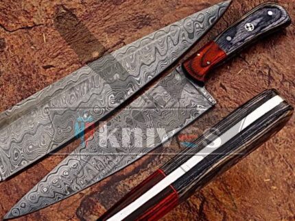 Chef Knife Beautiful Black Exotic Wood Handle Knife