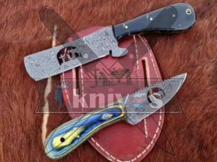 Cowboy Bull Cutter Knife With Pakkawood and Resin Handle