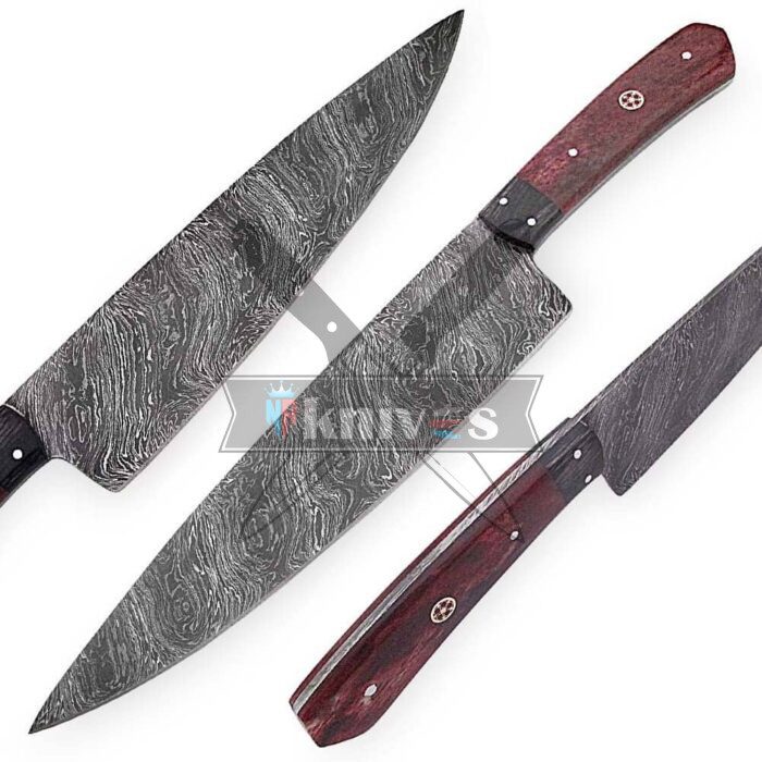 Custom Chef Kitchen Knife With Colored Bone Handle