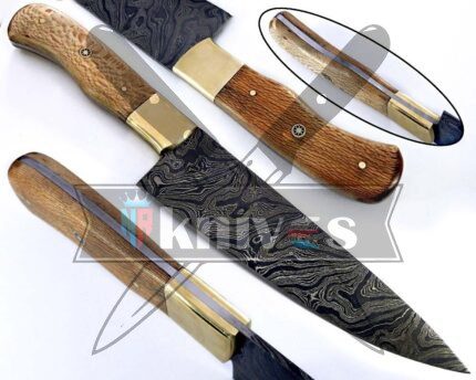 Custom Chef Kitchen Knife With Maple Wood Handle