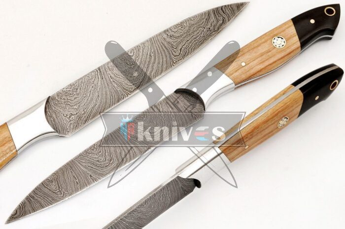 Custom Chef Kitchen Knife With Olive Wood Handle