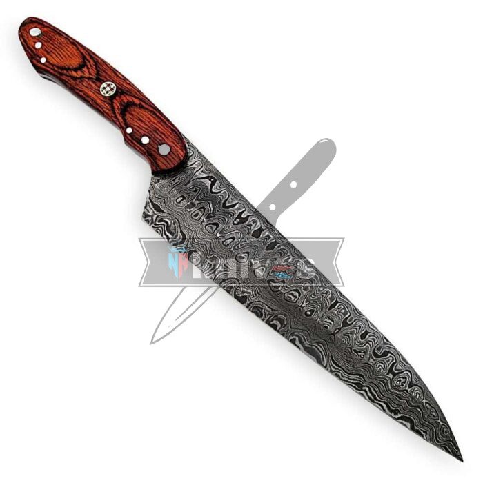 Custom Chef Kitchen Knife With Pakka Wood Handle